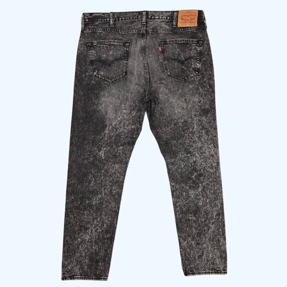 Levi's 501 CT Jeans Mens 38x32 (38x31) Button Fly Black Acid Wash Denim Straight - Picture 6 of 10